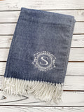 Fringed Herringbone Throw Blanket